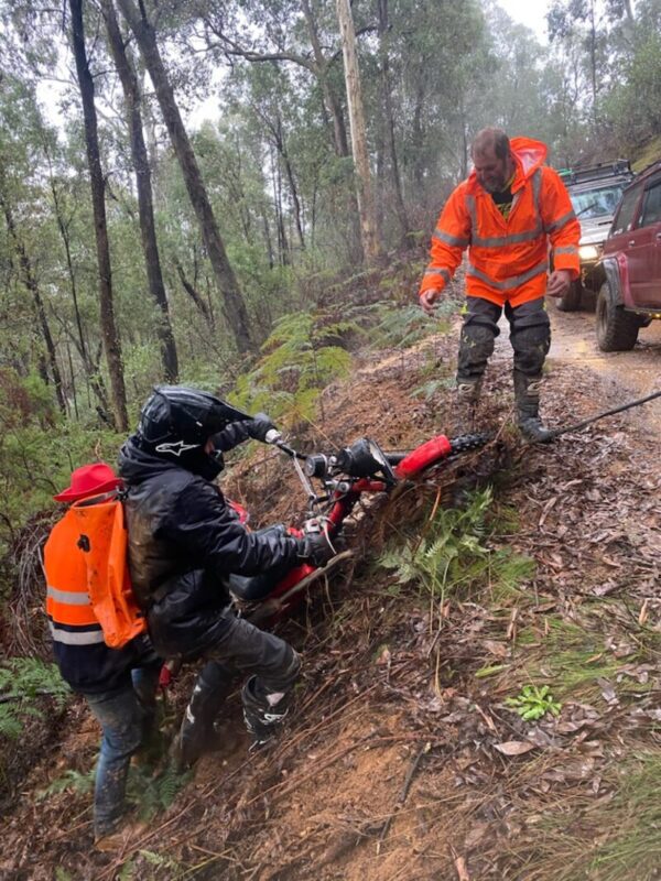 PUSHING 110CC...through (and up) some of the toughest four-wheel driving terrain in the state.
