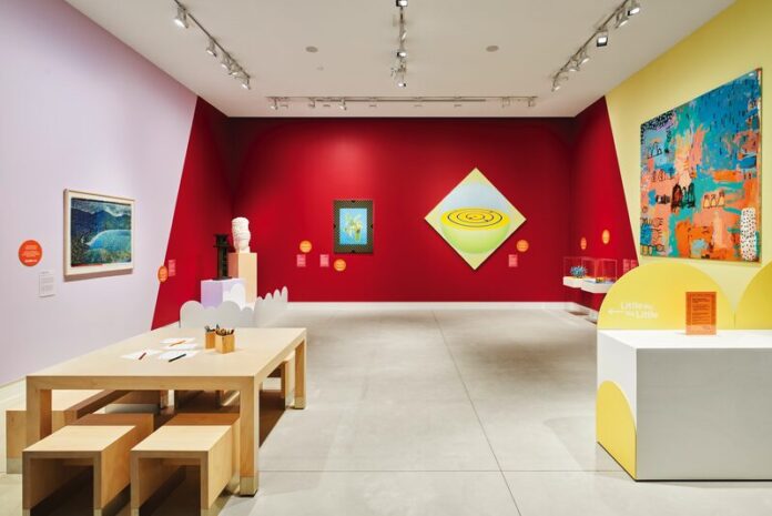 ENGAGING AND DELIGHTING LITTLE HANDS... The new children's exhibition at the Shepparton Art Museum is called Little big, Big little and is set to inspire creativity, exploration and curiosity. Photo: Leon Schoots