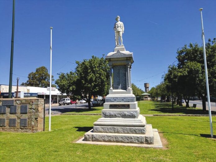 Warmemorial_87086 AWARDED $11K FOR RESTORATION... as part of the state government's Veterans Capital Works Program, the Nathalia War Memorial Restoration stage two project will see cracked stone walls, discoloured granite slabs and missing letters on plaques restored. Photo: Supplied