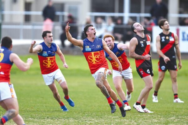 A CLOSE ONE... The Kyabram bombers won with 83 points to the Seymour Lions' 82 points in a nail-biting match last Saturday. Photo: Supplied